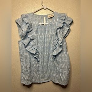 Universal Threads Embroidered Floral Ruffle Blouse